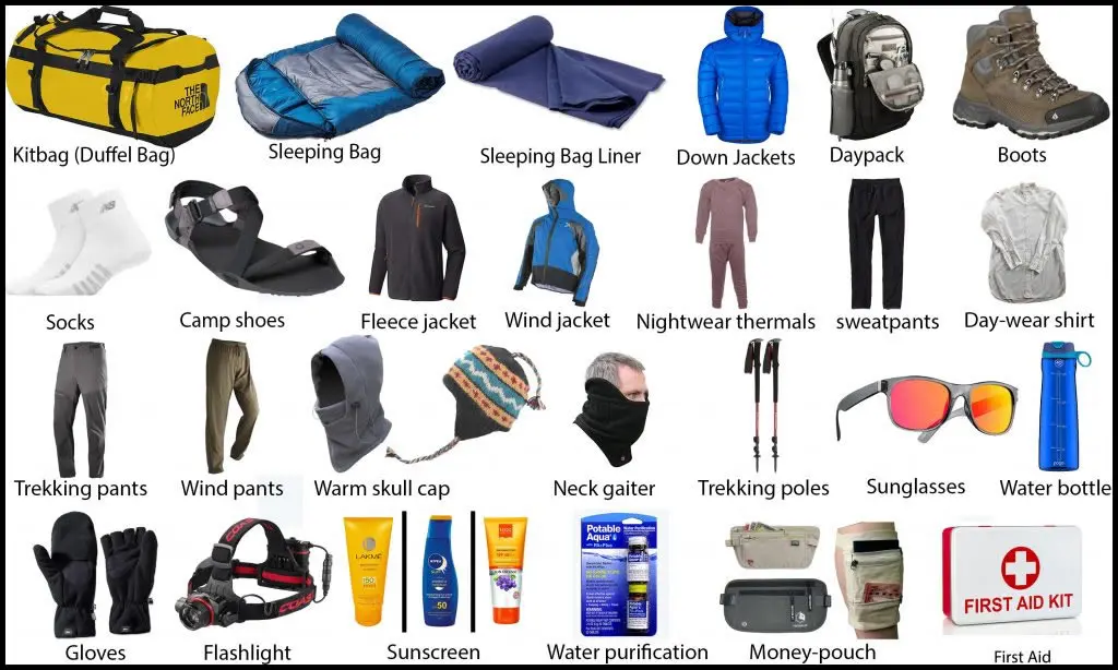 inca trail packing list